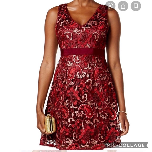 Adrianna Papell sleeveless lace sheath dress